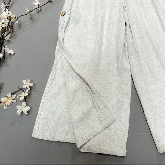 VERY J natural/tan/beige/cream linen jumpsuit, M. - Picture 6 of 8